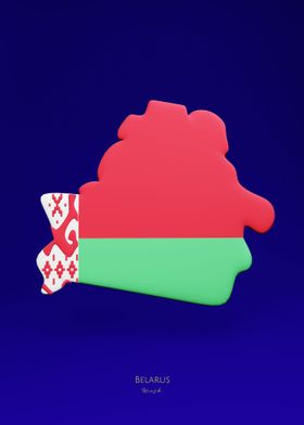 Belarus Minsk Rubel Map 3D