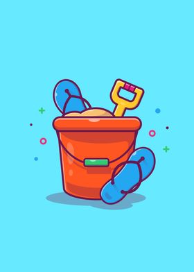 Bucket Sand With Sandals