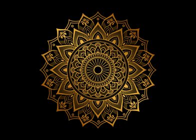 Golden Mandala Zen Symbol