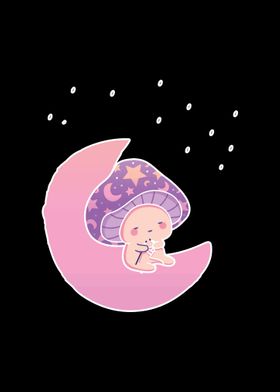 Cute Sewing Mushroom Moon