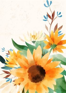 Watercolor Sunflower