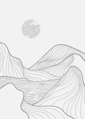 ABSTRACT MOUNTAIN LINEART