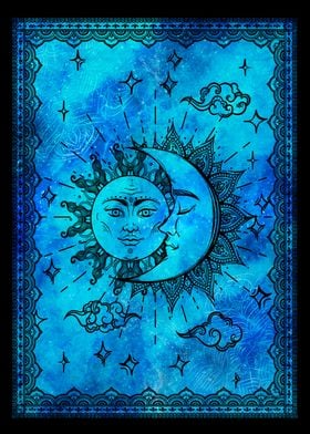 Cold vintage Sun and Moon