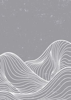 Abstract Mountain line art