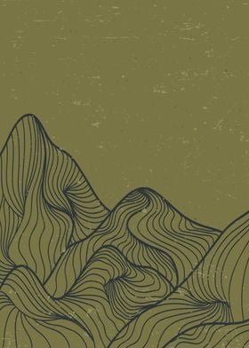 Abstract Mountain line art