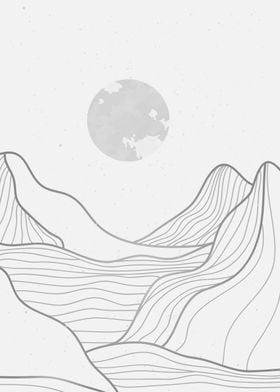 ABSTRACT MOUNTAIN LINE ART