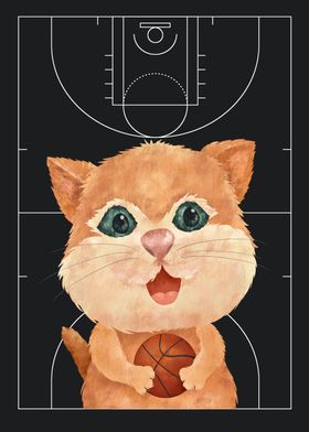 Cat Basketball Player