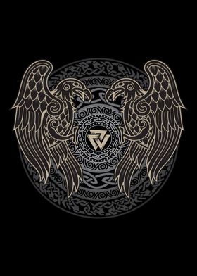 Raven Norse Viking Valknut