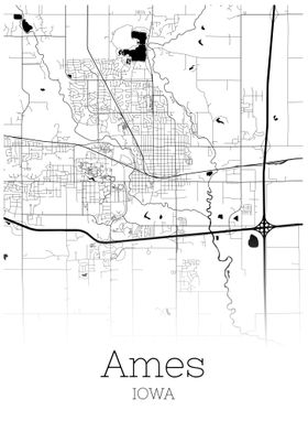 Ames Iowa city map