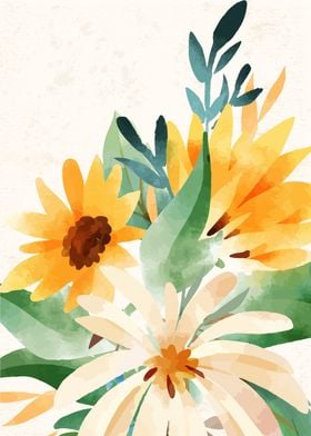 Watercolor Sunflower