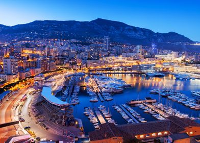 Monaco At Blue Hour