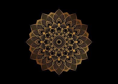 Golden Mandala Zen Symbol