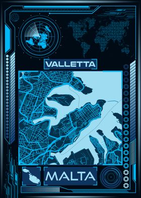 VALLETTA MAP MALTA