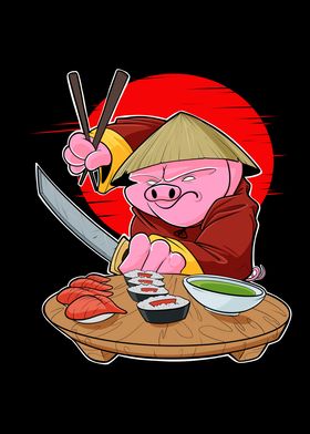 Samurai Sushi Pig Japan