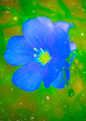 Blue flower blossom art