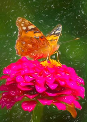 Butterfly on flower art