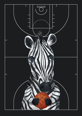 Zebra Basketball Player