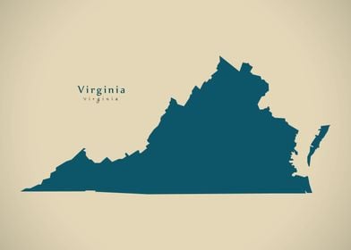 Virginia federal state map