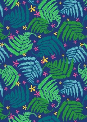Colorful fern pattern