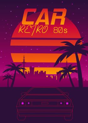 retro car 80s