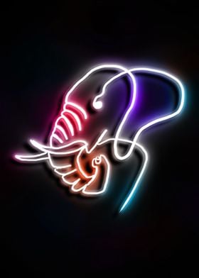 elephant neon art