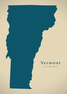 Vermont federal state map