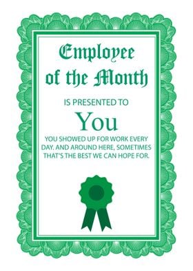 Employee Funny Certificate