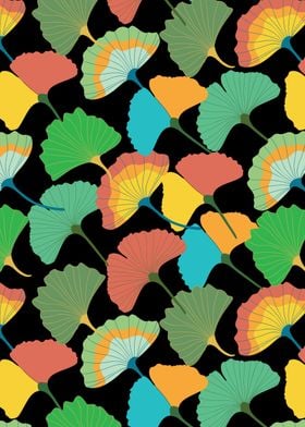 Colorful Ginkgo leaves