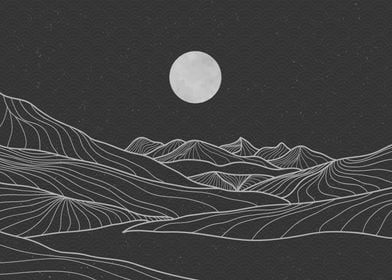 ABSTRACT MOUNTAIN LINEART