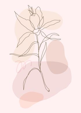 Line art lilac flower