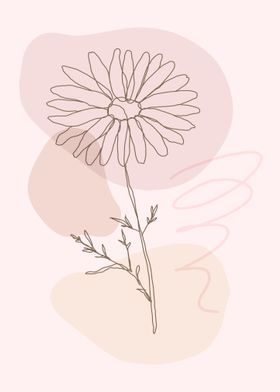 Line art dandelion flower