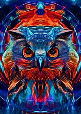 Owl Flaming Space