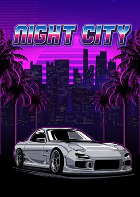 mazda rx7 night city 