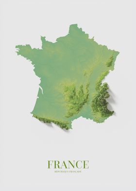 France Relief Map