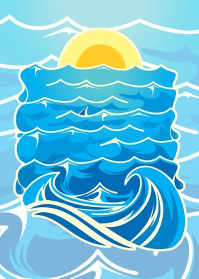 SEA WAVE VECTOR ART