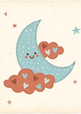 Cute Kids Poster Moon