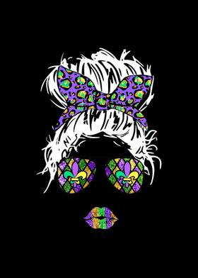 Mardi Gras Girl Bun Hair