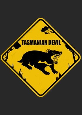 Tasmanian Devil Road Sign