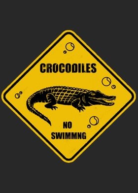 Crocodile Road Sign