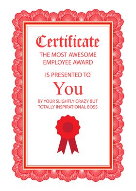 Employee Funny Certificate