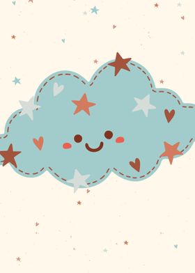 Cute Kids Poster Cloud