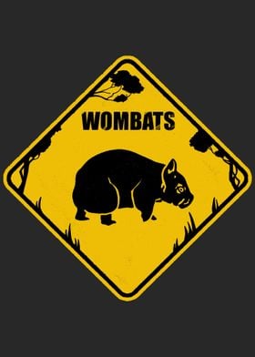 Wombat Road Sign