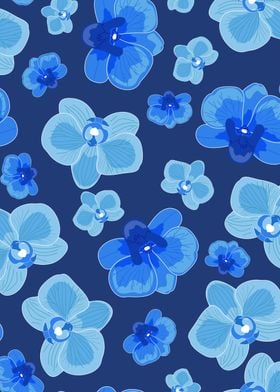 Blue orchid pattern