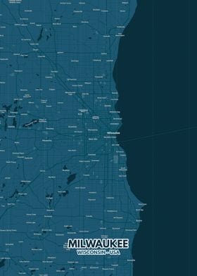 Poster Milwaukee  map