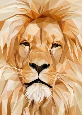 The Lion CloseUp Lowpoly