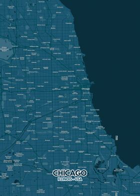 Poster Chicago map