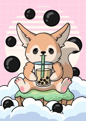 Kawaii Panda Boba Milk Tea' Poster, picture, metal print, paint by  AestheticAlex