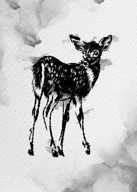 Baby deer watercolor