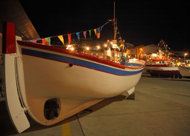 Decorated fishing boats