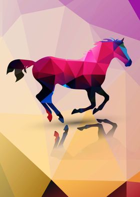 horse polygon art